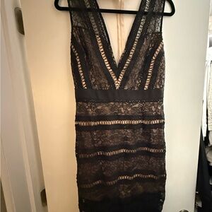 Dainty Hooligan Black Lace Midi Dress with Lining